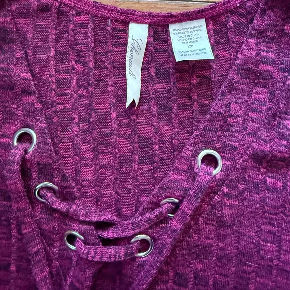 Chenault Maroon Lace-Up Top - Picture 3 of 4